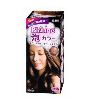 花王 Blaune泡沫染发剂 女士白发专用染发膏1号 明亮棕