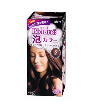 花王 Blaune泡沫染发剂 女士白发专用染发膏5号 棕色