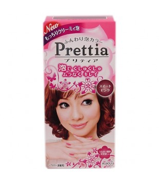 花王 Prettia黑发用泡沫染发膏 女性用 甜蜜粉棕色
