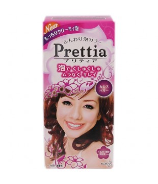 花王 Prettia黑发用泡沫染发膏 女性用 卡西斯蓝莓色