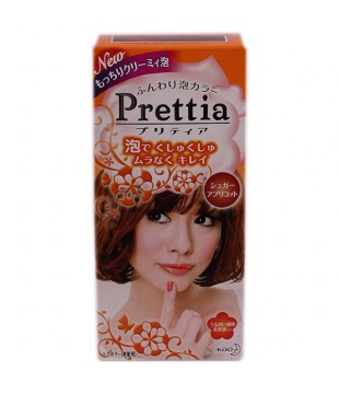花王 Prettia黑发用泡沫染发膏 女性用  糖杏棕色