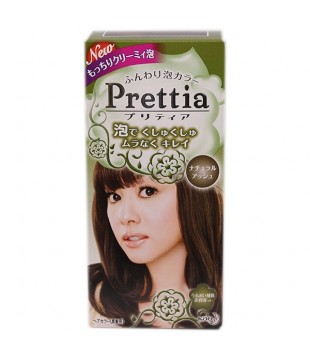 花王 Prettia黑发用泡沫染发膏 女性用 自然灰棕色