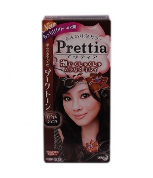 花王 Prettia黑发用泡沫染发膏 女性用 典雅暗巧克力