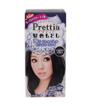 花王 Prettia黑发用泡沫染发膏 女性用 自然黑色